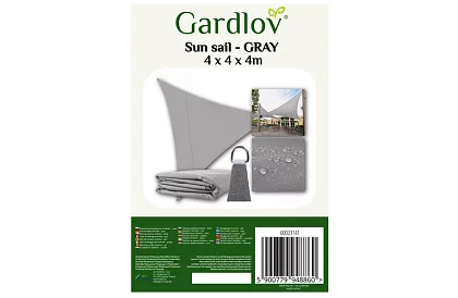 Plasă de umbrire triunghiulară 4 × 4 × 4 m – gri