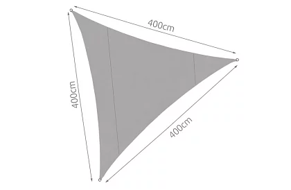 Plasă de umbrire triunghiulară 4 × 4 × 4 m – gri