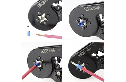 Clește de crimpare pentru conectori 0,25–10 mm2 + set 1200 conectori