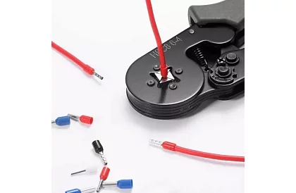 Clește de crimpare pentru conectori 0,25–10 mm2 + 500 bucăți conectori