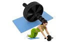 Roata pentru exerciții abdominale + saltea pentru genunchi