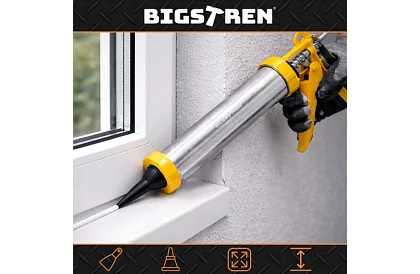 Pistolă de aplicare a chitului 600 ml + 5 duze + 5 spatule