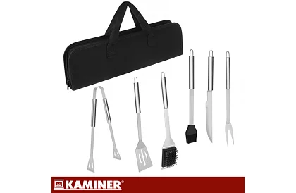 Unelte de grătar din oțel inoxidabil - set de 6 piese