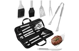 Unelte de grătar din oțel inoxidabil - set de 6 piese