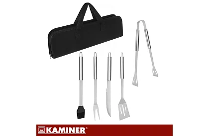 Unelte de grătar din oțel inoxidabil - set de 5 piese