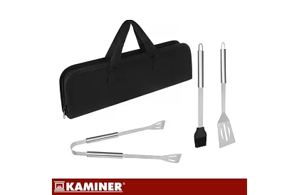 Unelte de grătar din oțel inoxidabil - set de 3 piese