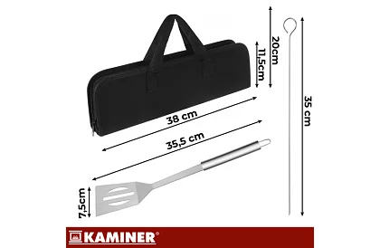 Unelte de grătar din oțel inoxidabil - set de 9 piese