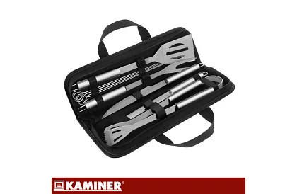 Unelte de grătar din oțel inoxidabil - set de 9 piese