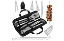 Unelte de grătar din oțel inoxidabil - set de 9 piese