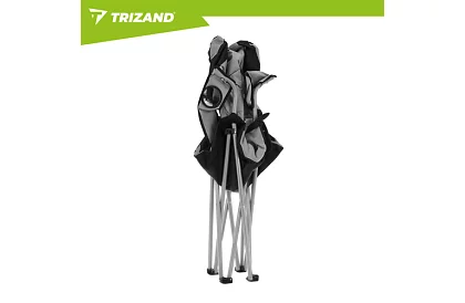 Scaun de pescuit pliabil cu brațe - gri-negru