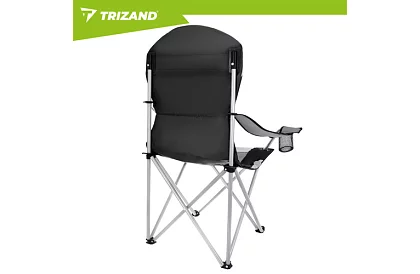 Scaun de pescuit pliabil cu brațe - gri-negru