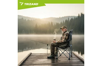 Scaun de pescuit pliabil cu brațe - gri-negru