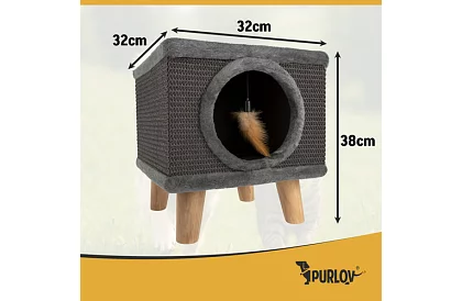 Șcărăci și cuib pentru pisici 38 × 32 × 32 cm