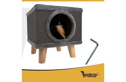 Șcărăci și cuib pentru pisici 38 × 32 × 32 cm