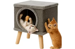 Șcărăci și cuib pentru pisici 38 × 32 × 32 cm