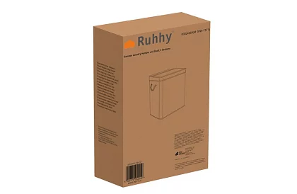 Coș de rufe din bambus – cu două compartimente 100 L