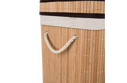 Coș de rufe din bambus – cu două compartimente 100 L