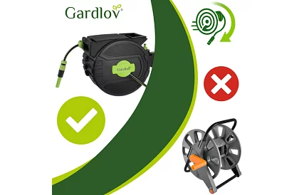 Rola de perete pentru furtun - tambur automat cu furtun de 20 m