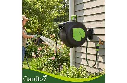 Rola de perete pentru furtun - tambur automat cu furtun de 30 m