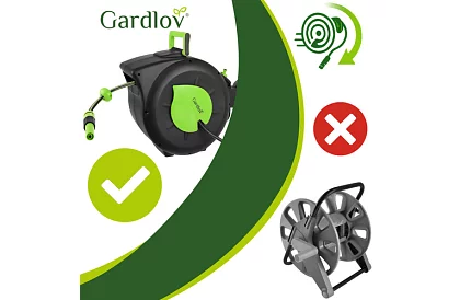 Rola de perete pentru furtun - tambur automat cu furtun de 30 m