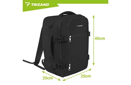 Rucsac de călătorie 2 în 1 – bagaj de mână pentru avion 40 × 20 × 25 cm – negru