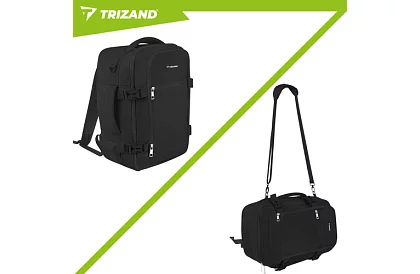 Rucsac de călătorie 2 în 1 – bagaj de mână pentru avion 40 × 20 × 25 cm – negru