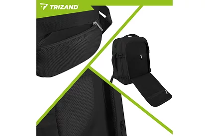 Rucsac de călătorie 2 în 1 – bagaj de mână pentru avion 40 × 20 × 25 cm – negru