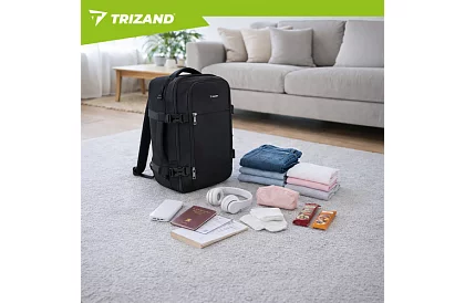 Rucsac de călătorie 2 în 1 – bagaj de mână pentru avion 40 × 20 × 25 cm – negru