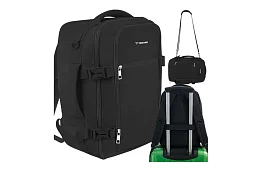 Rucsac de călătorie 2 în 1 – bagaj de mână pentru avion 40 × 20 × 25 cm – negru