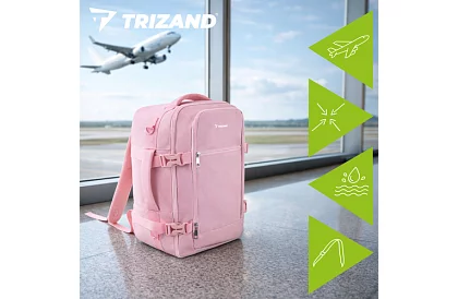 Rucsac de călătorie 2 în 1 – bagaj de mână pentru avion 40 × 20 × 25 cm – roz