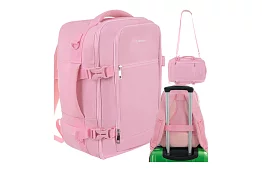 Rucsac de călătorie 2 în 1 – bagaj de mână pentru avion 40 × 20 × 25 cm – roz
