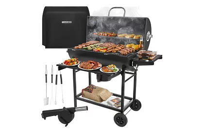 Grătar de grădină pe cărbune 108x67x96cm + accesorii