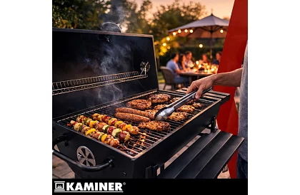 Grătar de grădină pe cărbune 108x67x96cm + accesorii