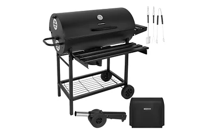Grătar de grădină pe cărbune 108x67x96cm + accesorii