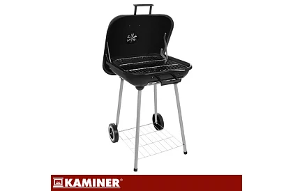 Grătar de grădină pe cărbune 53 x 77 x 46cm – portabil pe roți