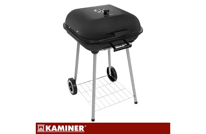 Grătar de grădină pe cărbune 53 x 77 x 46cm – portabil pe roți