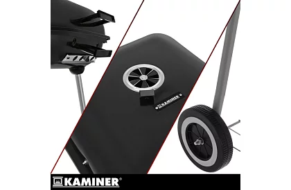 Grătar de grădină pe cărbune 53 x 77 x 46cm – portabil pe roți