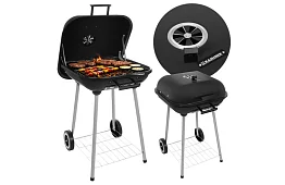 Grătar de grădină pe cărbune 53 x 77 x 46cm – portabil pe roți