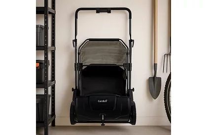 Colector manual de frunze și iarbă 100 l – mecanism ajustabil, rotativ