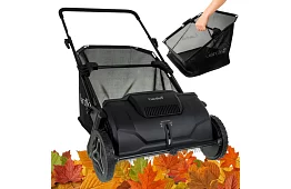 Colector manual de frunze și iarbă 100 l – mecanism ajustabil, rotativ