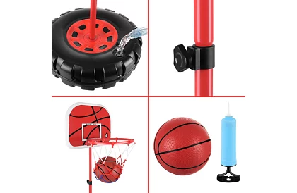 Coș de baschet pentru copii, ajustabil, cu tablă + minge