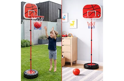 Coș de baschet pentru copii, ajustabil, cu tablă + minge