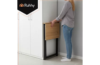 Masa de birou pliabilă maro – 80 × 75 × 40 cm