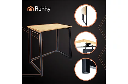 Masa de birou pliabilă maro – 80 × 75 × 40 cm