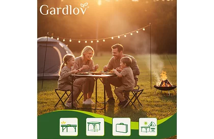 Masă de camping pliabilă 120 × 60 cm + 4 scaune