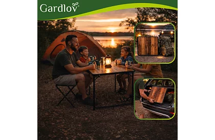 Masă de camping pliabilă 120 × 60 cm + 4 scaune