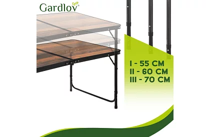 Masă de camping pliabilă 120 × 60 cm + 4 scaune