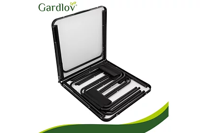 Masă de camping pliabilă 120 × 60 cm + 4 scaune