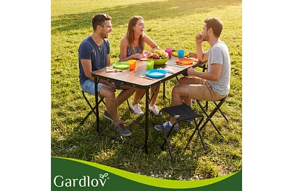 Masă de camping pliabilă 120 × 60 cm + 4 scaune