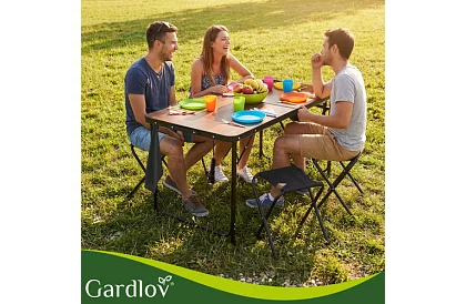 Masă de camping pliabilă 120 × 60 cm + 4 scaune